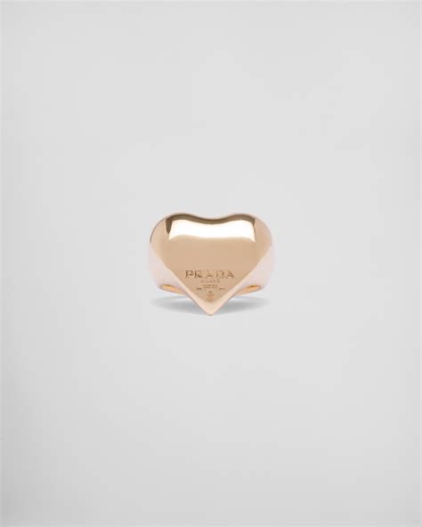 prada gold heart ring|prada ring men.